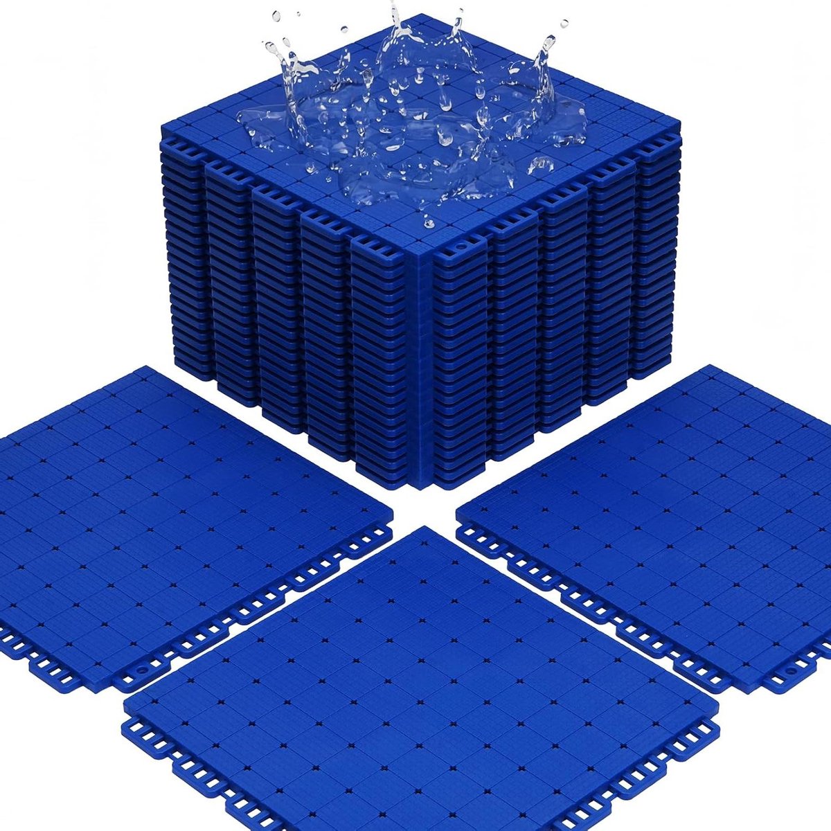 Modulaire Vloertegels - Sportvloer Tegels - Buiten Sporten - Snelle Waterafvoer - 25 cm - Blauw