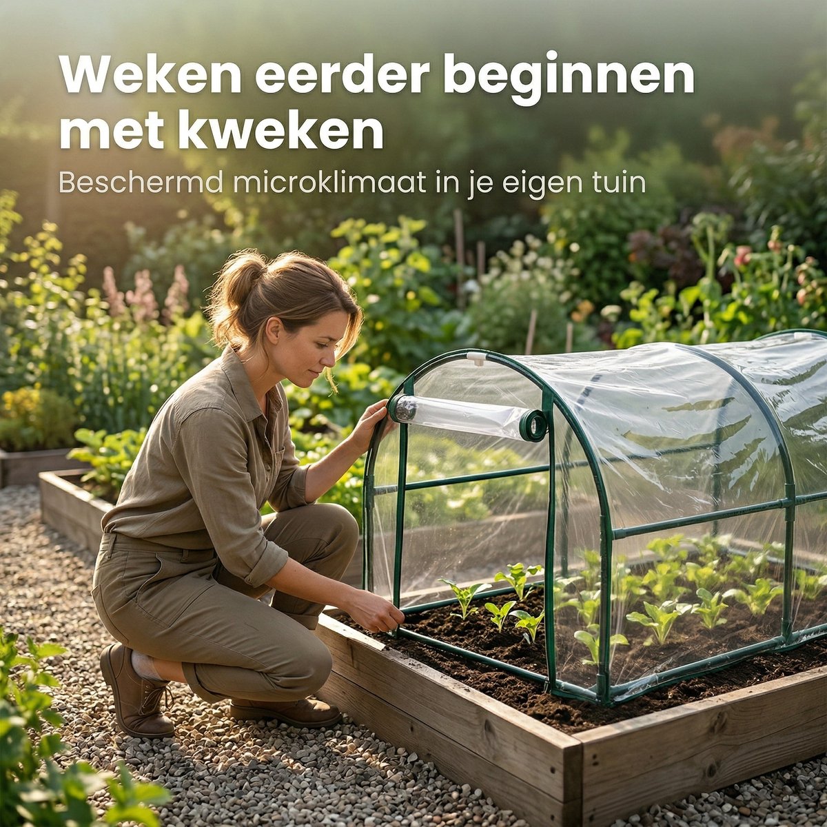 Lomera Kweekkas - Tunnelkas - Broeikas - Tuinkas - Foliekas - Kweektunnel - Folietunnel - Kas - Plantenkas - Kweektent - Tomatenkas - Tunnelserre - Serre - Tuintunnel voor Moestuin met Rits voor Groenten en Kruiden - Hobbykas - Tuin – foto 5
