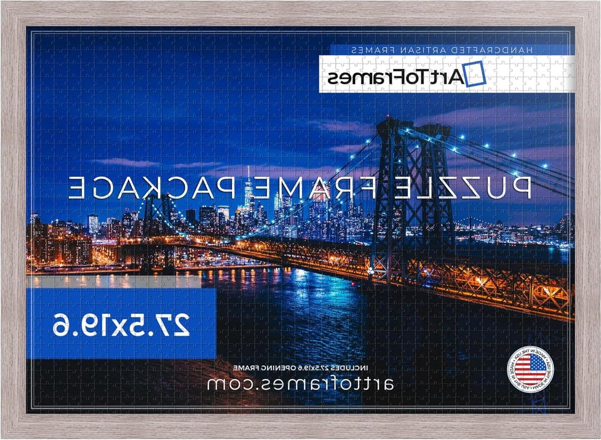 Puzzellijst Grijs Eiken - Fotolijst Wanddecoratie - Puzzels Inlijsten - Op Maat Gemaakt MDF - 70 x 50 cm