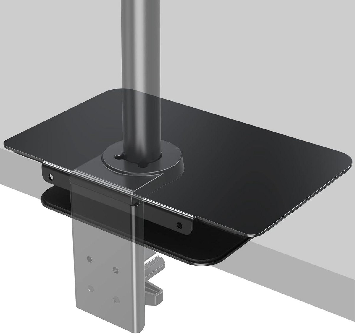 Monitorbevestiging Versterking - Bureau Beschermer - Monitorarm Installatie - Verdeelt Druk - 26x17x2 cm - Zwart