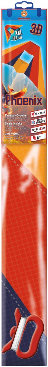 Kindervlieger Gunther Phoenix 3D XXL GU1157 Oranje 180 x 65 cm