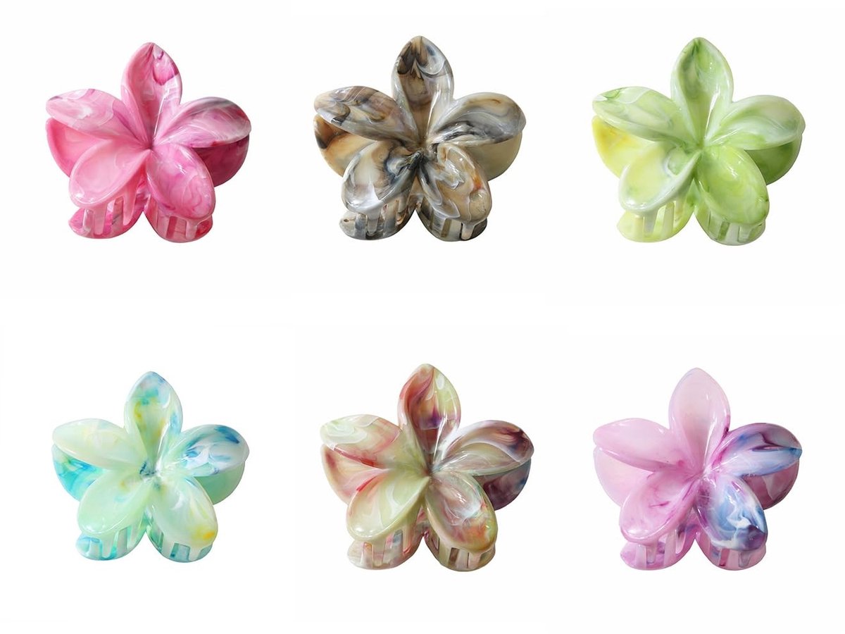 6 Stuks Kleurrijke Bloemenhaarspelden - Antislip Haarklemmen voor Dames en Meisjes - Perfect voor Feesten en Vakanties