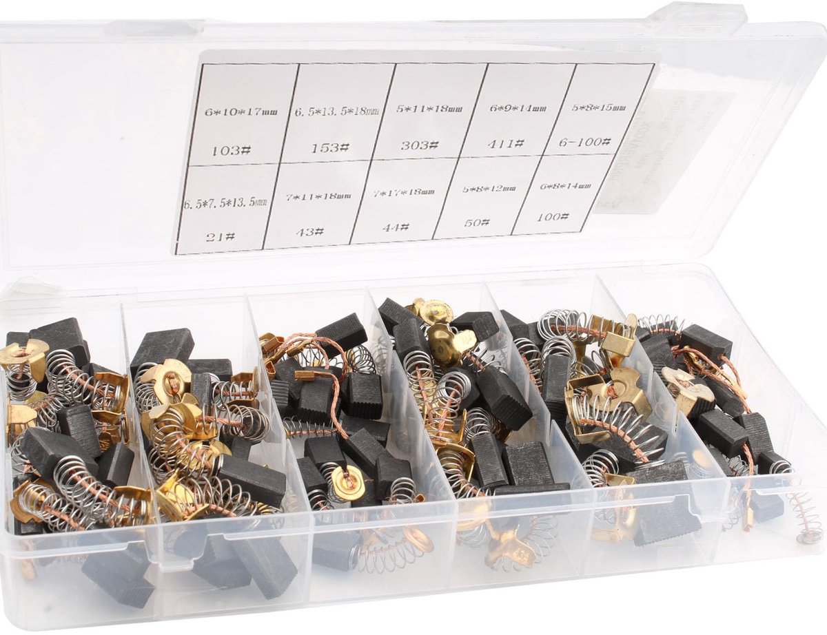 RUNCCI-YUN 80pcs Carbon Borstels 10 Maten voor Power Tools
