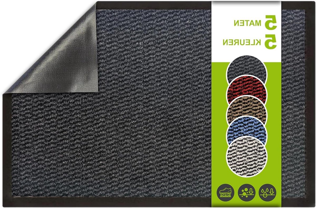 Binnendeurmat - Entree mat vloermat - Vuil en vocht opvangen - Antislip vinyl achterkant -