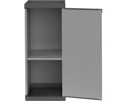 HEZIVO® Tuinkast Kunststof - Opberghok - Voor Buiten - Weerbestendig - Zwart en Grijs - 34 x 40 x 85 cm