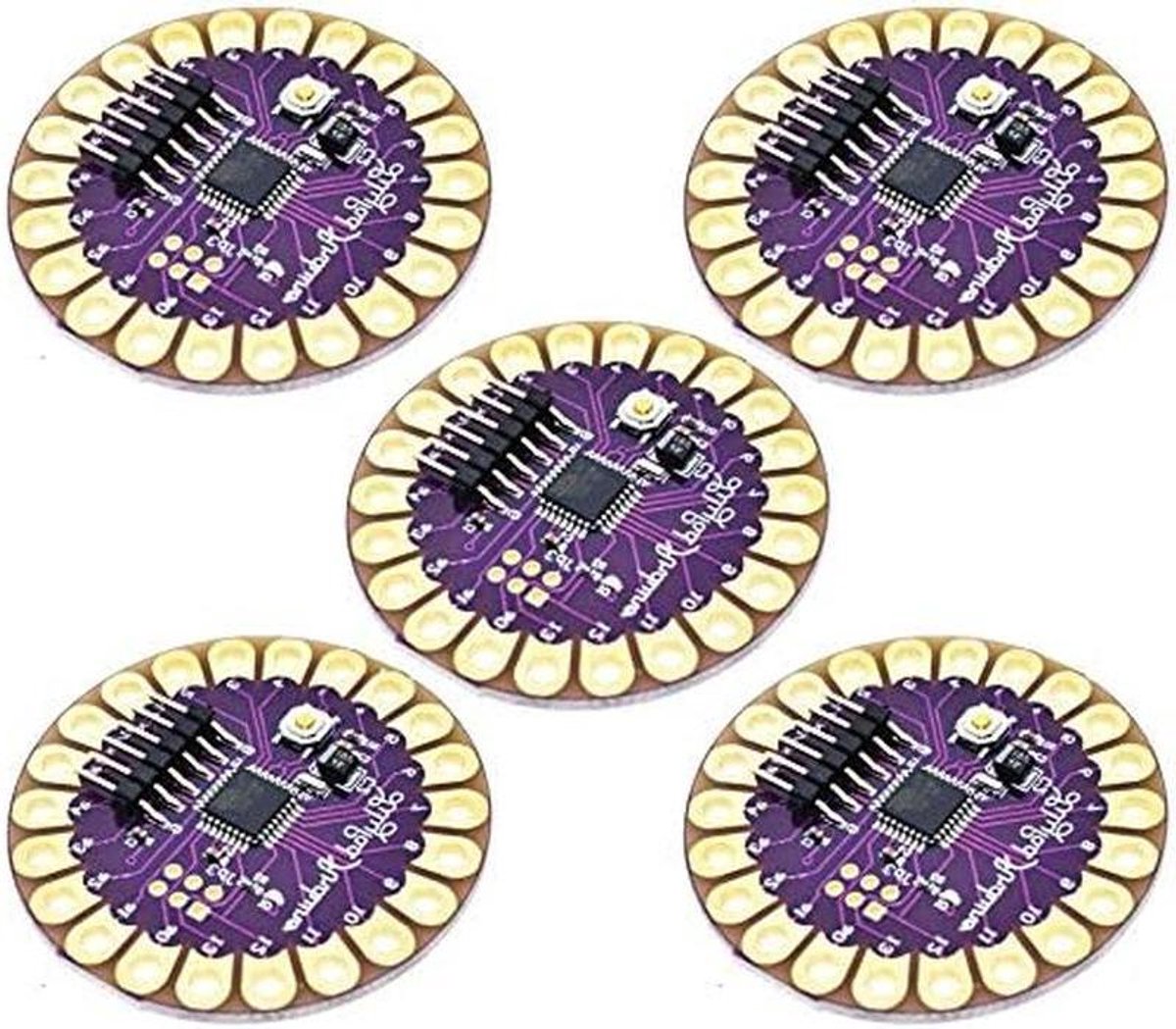 Miniatuur Microcontroller - Programmeerbare Module - E-textiel Ontwikkeling - Ingehecht Ontwerp - Compact Formaat - Paars