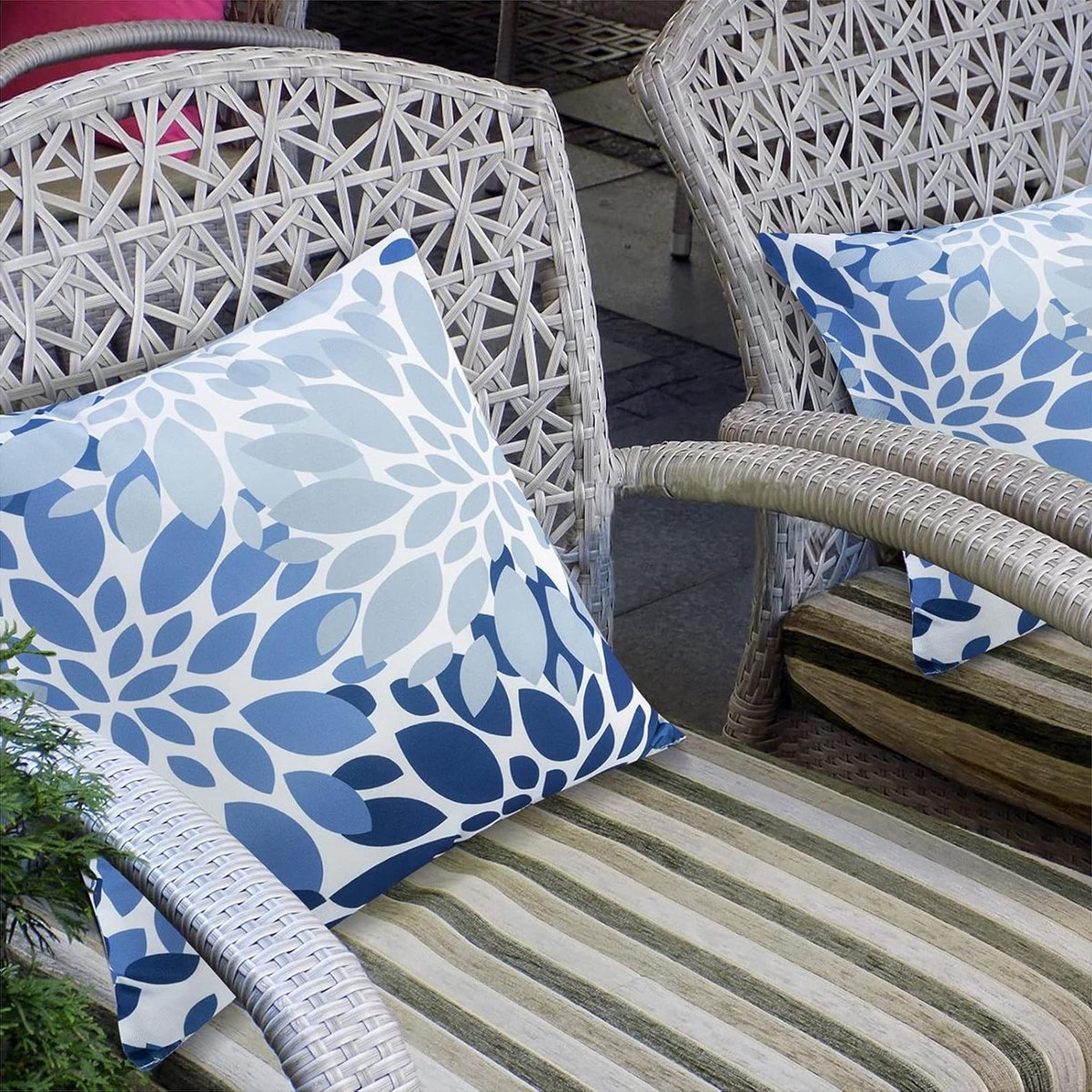 Sierkussens voor buiten - decoratieve woonaccessoires kussens met inzetstuk inbegrepen set van 2 buitenkussens voor terrasmeubilair 45 x 45 cm
