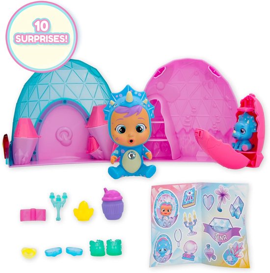 CRY BABIES MAGIC TEARS Icy World Dinos - Surprise Collectible Dinosaur Doll Crying Real Tears and His Pet - Toy for Kids +3 Years — afbeelding 2