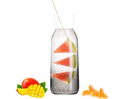 PLATINUX glazen karaf 1L (max. 1130ml) met zwarte ombré-effect, waterkruik, glaskanne, drankenkaraf
