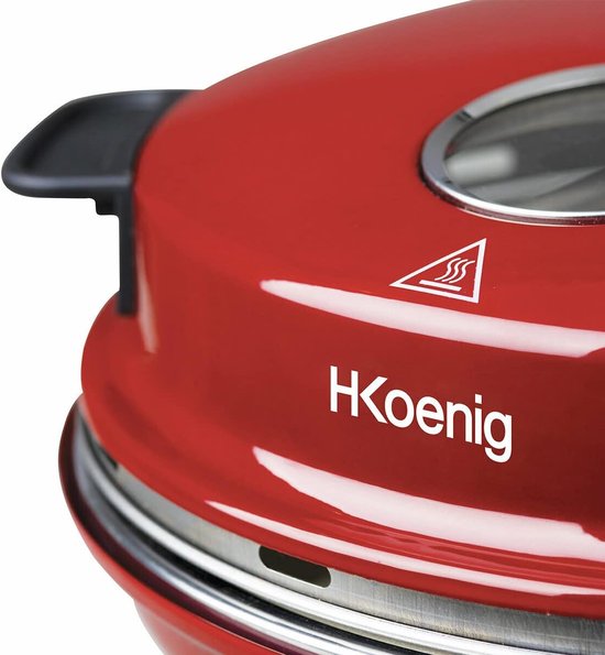 Raclette en Pizza Oven - Steengrill Apparaat - Gezellige Avonden - 350 Graden Pizza - 4 Persoons - Rood Zwart — afbeelding 3