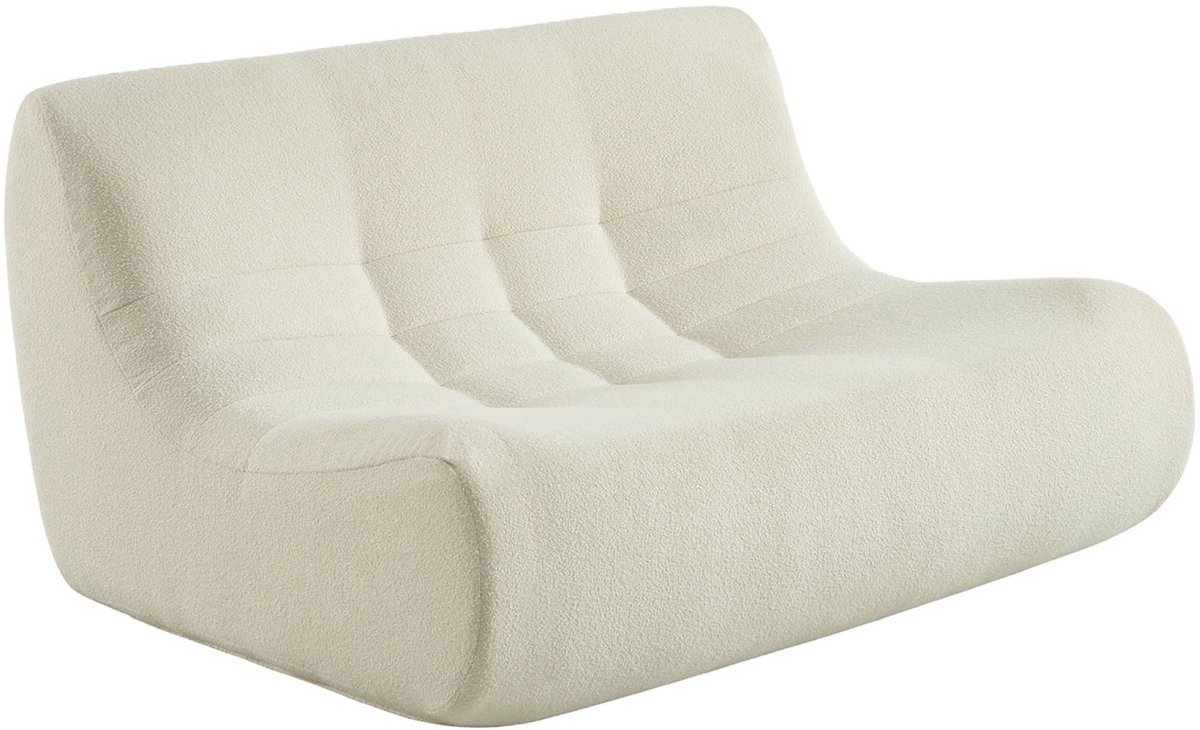sweeek Fauteuil met getextureerde bouclé stof 2-zits - sokol Wit