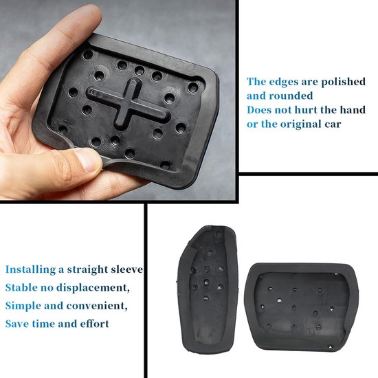 Pedaalhoezen Set - Auto Pedaal Covers - Verbeterde Grip - Aluminium Anti-slip - Automatische Transmissie - Zilver van Merkloos — afbeelding 3