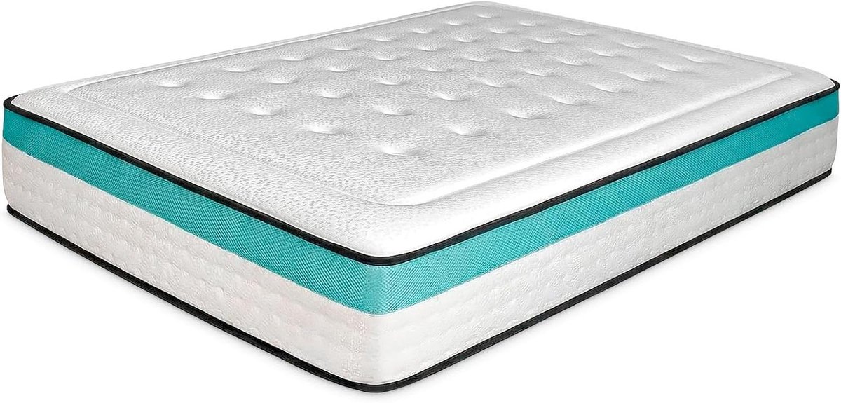 Visco-elastische matras - Traagschuim matras - Optimaal slapen - Optimale temperatuurregeling - 135 x 180 cm - Wit
