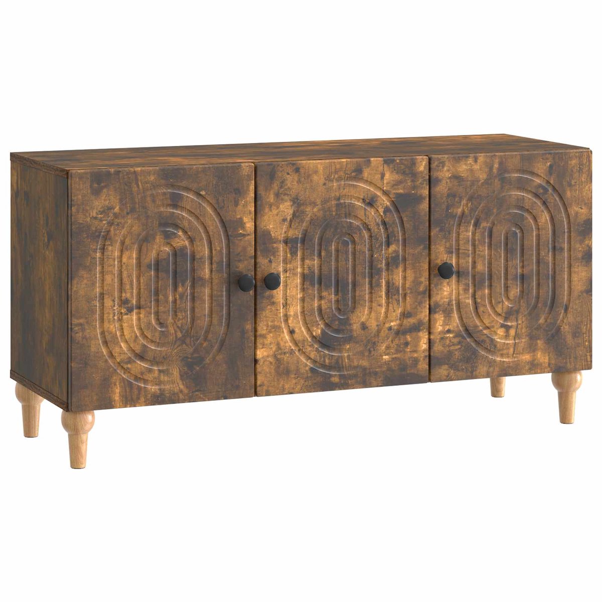 vidaXL - TV - Kast - Gerookt - eiken - 99 - x - 34,5 - x - 50 - cm - Bewerkt - hout