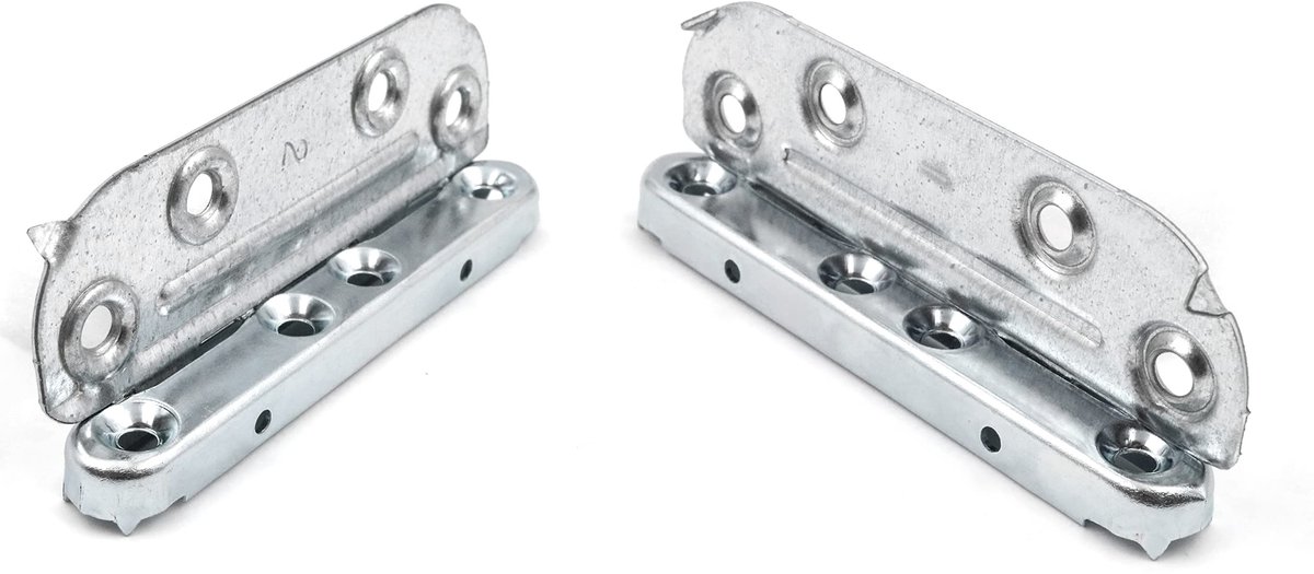 ONF3 - Bedbeslagen - Bedverbinders - Stabiliteit - 100 mm - Meubelverbinders - Complete set - Geschikt voor volwassenen - Zilver