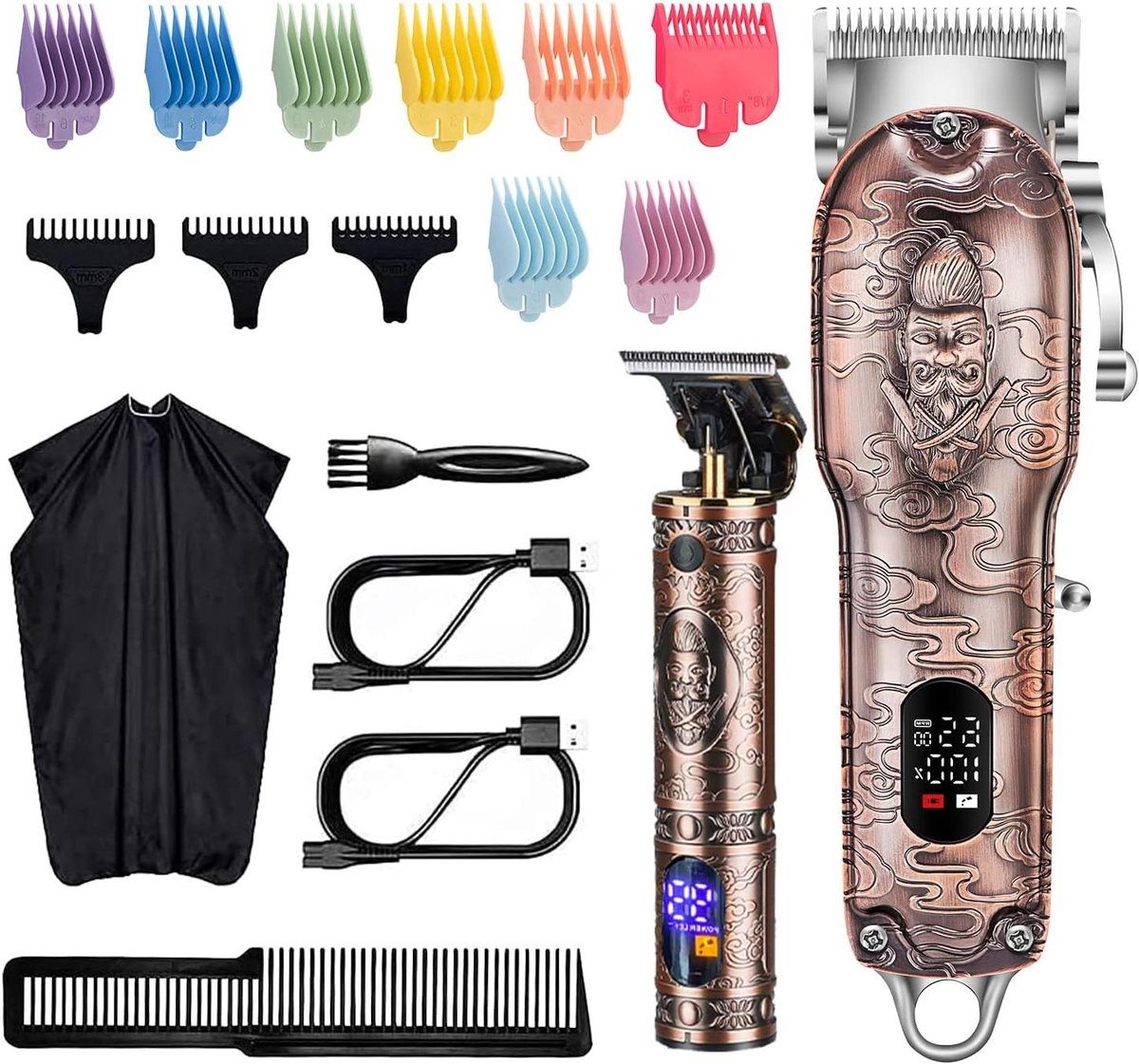Haartrimmer Set - Professionele Tondeuse - Thuis Kapsel Creëren - Krachtige Motor 6500RPM - 240 Min Gebruik - Rose Goud