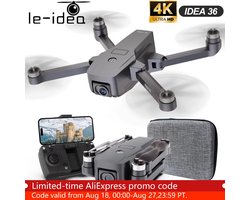 LeeuwenChoice® IDEA 36 Pro Camera Drone – Opvouwbaar – 4K Camera – Met LCD-scherm – Quadcopter – Voor Beginners – Met Afstandbediening – Wifi – FPV – Met 2 Batterijen – Optische Stroompositionering