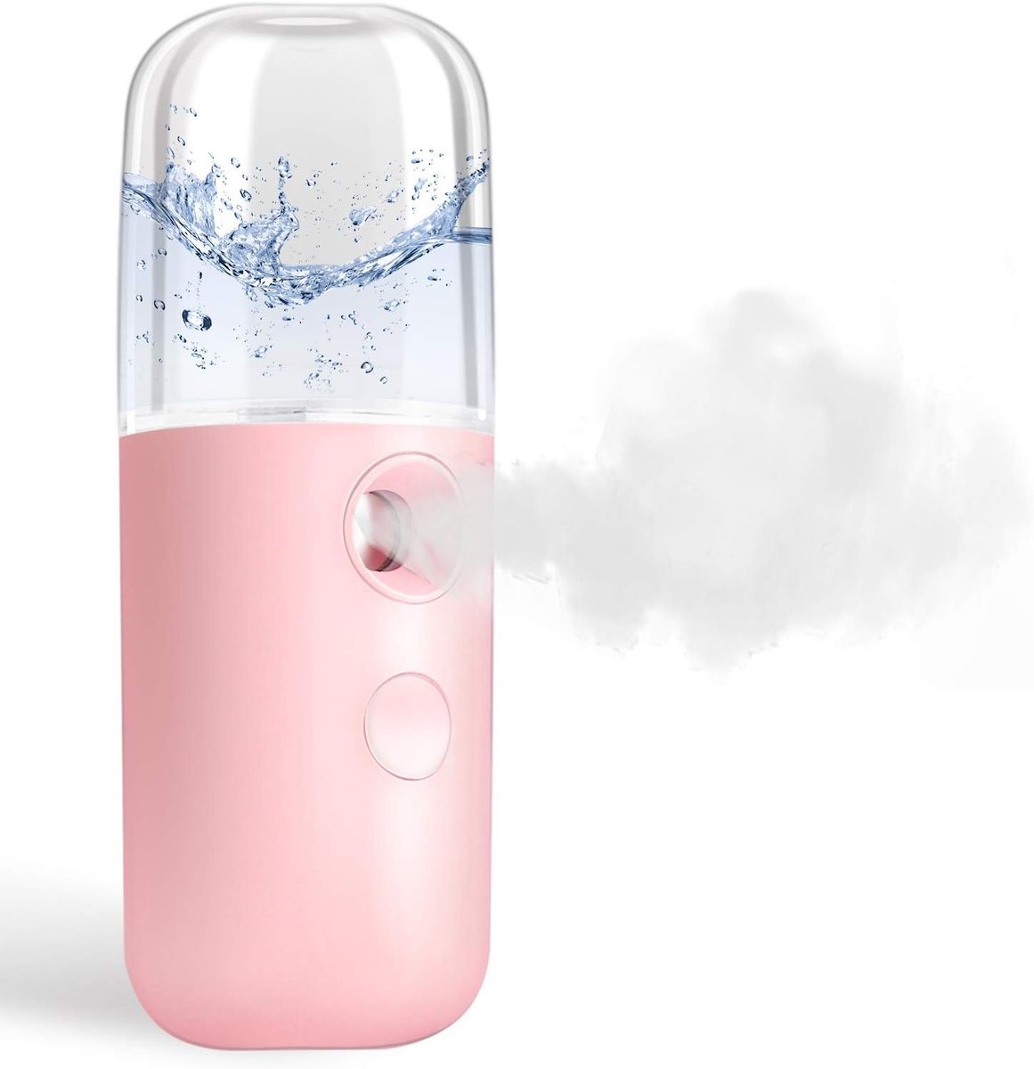 Nano gezichtsstomer, handige mini-vernevelaar, USB oplaadbare vernevelaar, 30 ml transparant waterreservoir, hydraterend voor gezicht, dagelijkse make-up, huidverzorging, wimperverlenging - roze