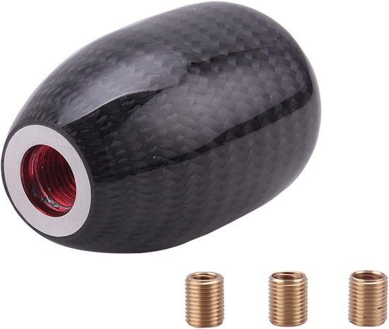 Schakelknop Auto - Versnellingspook Knop - Auto Interieur Upgrade - Echte Koolstofvezel - 6 cm Diep - Zwart van Merkloos — afbeelding 5