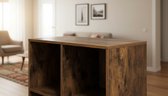 Boekenkast 6-Vaks – ABTkantoor Cube Opbergkast 97,5 cm Hoog – Houten Wand- & Vloerkast in Vintage Bruin – Moderne Open Planken Kast voor Woonkamer, Kantoor & Hal – 65,5 x 30 x 97,5 cm – Ruimtebesparend & Sterk Belastbaar