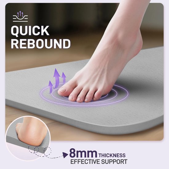 Yogamat - Slaapmat - Opvouwbaar- 72 inch x 32 inch x 0,32 inch - TPE - Geschikt voor reizen, fitness en buitengebruik - Pilatesmat - Unisex - Groot en draagbaar - 183 x 80 x 0,8 cm - Grijs van Yogamat — afbeelding 3