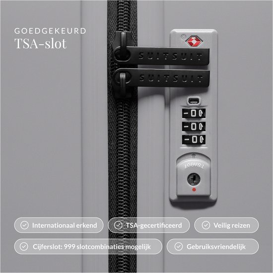 SUITSUIT Koffer 75x48x29 cm - Reiskoffer - Koffer groot - TSA Slot - 71L - Caretta - Titanium Grey