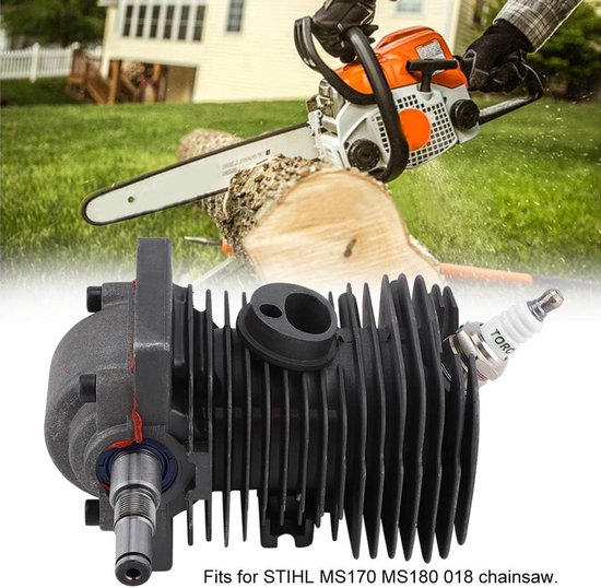 Motoronderdelen Kettingzaag - Motorblok Cilinder - Kettingzaag Reparatie - 38 mm Cilinder - Complete Set - Metaal — afbeelding 3