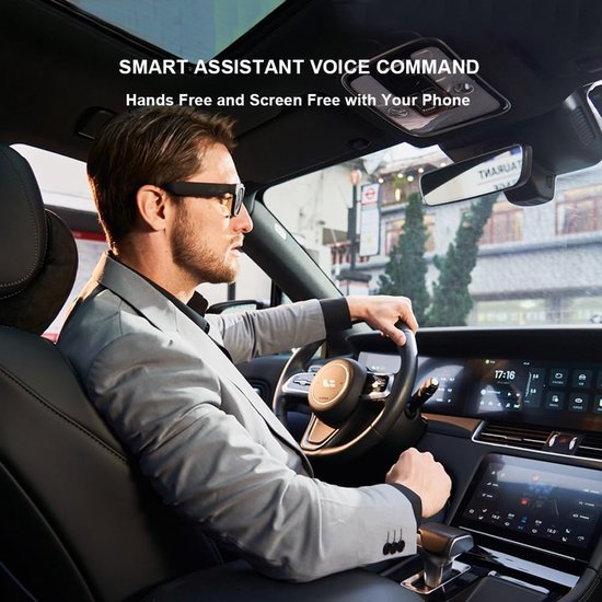 Smart Zonnebril - Audio Bril - Muziek Luisteren Buiten - Open Oor Audio - 16 x 6.86 x 4.83 cm van Merkloos — afbeelding 4