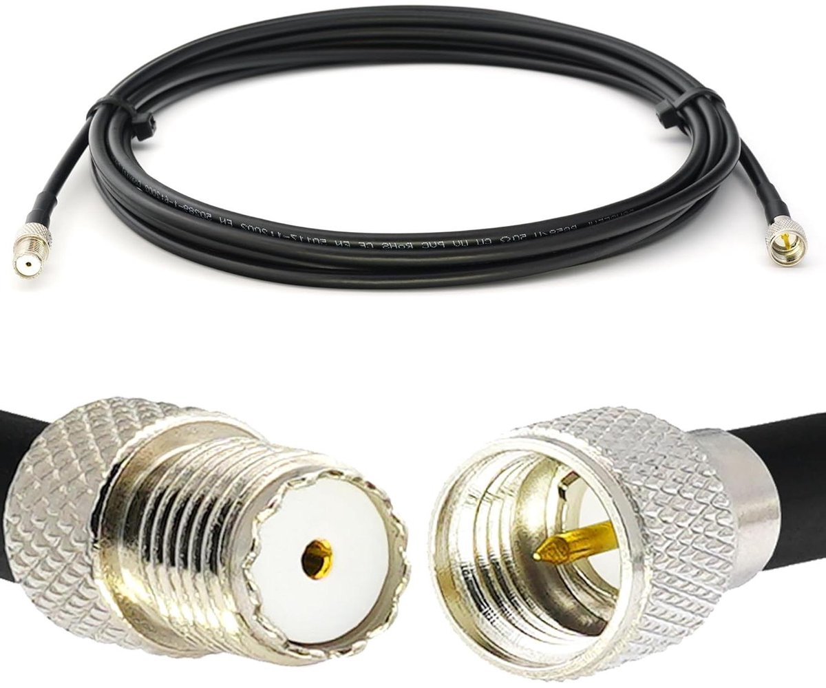 Coaxkabel - RG58 U kabel - Signaaloverdracht - Dubbel afgeschermd - 20 meter - Zwart