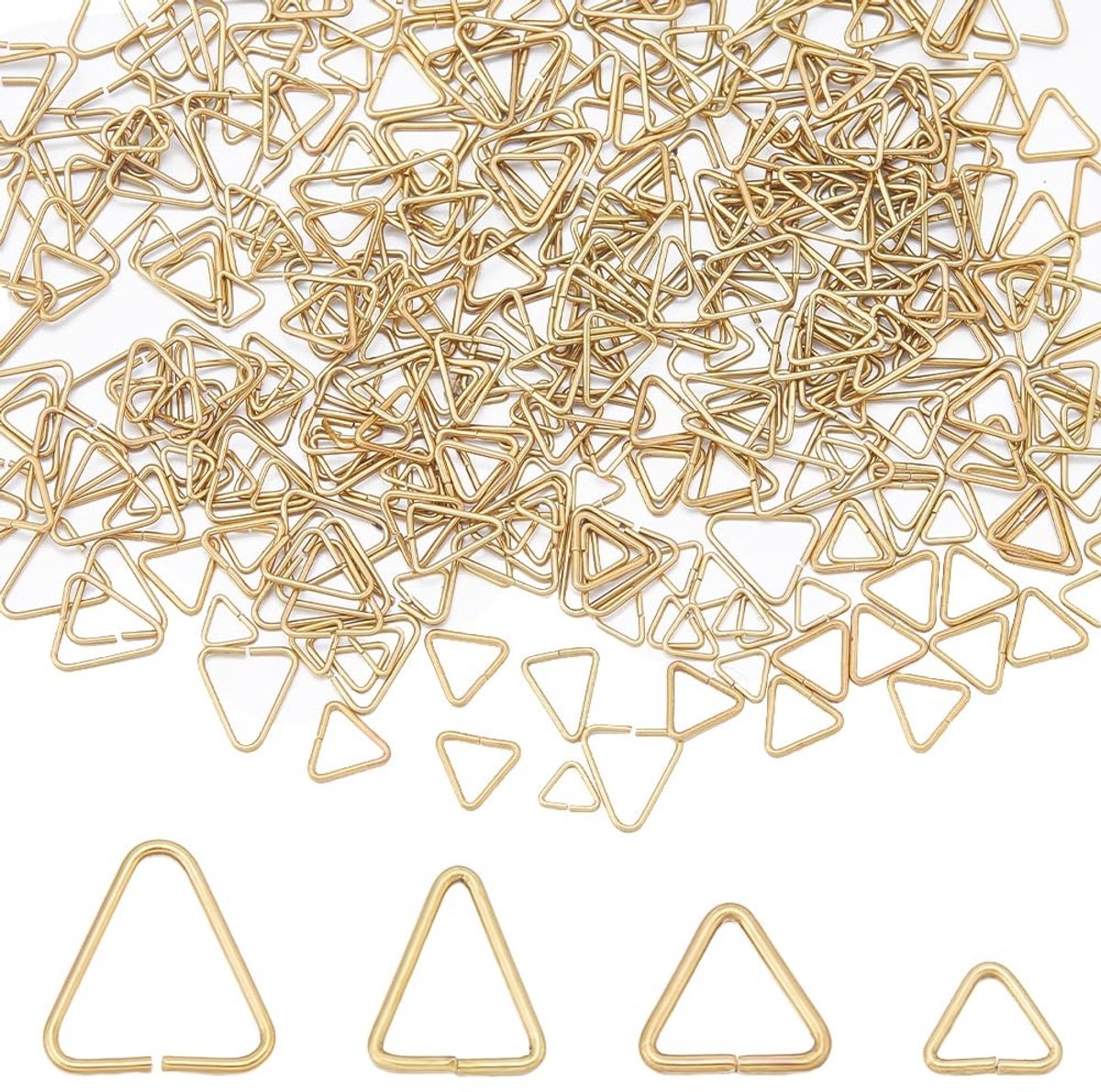 Vt products - Springringen - 400 Stuks - Driehoekige Open Springringen - Goud - Knijpclips - Knutselen - Geschikt voor Creatieve Projecten
