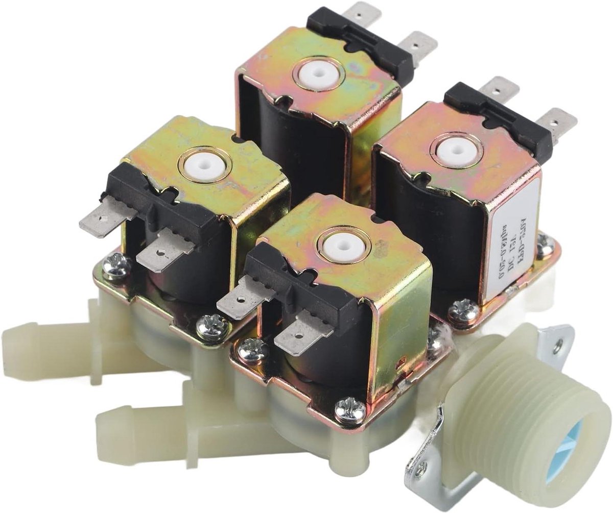 Solenoïde Klep - Waterklep Elektromagnetisch - Geautomatiseerde Waterregeling - 1 Inlaat 4 Uitlaat - G3/4 Inch - Zilver