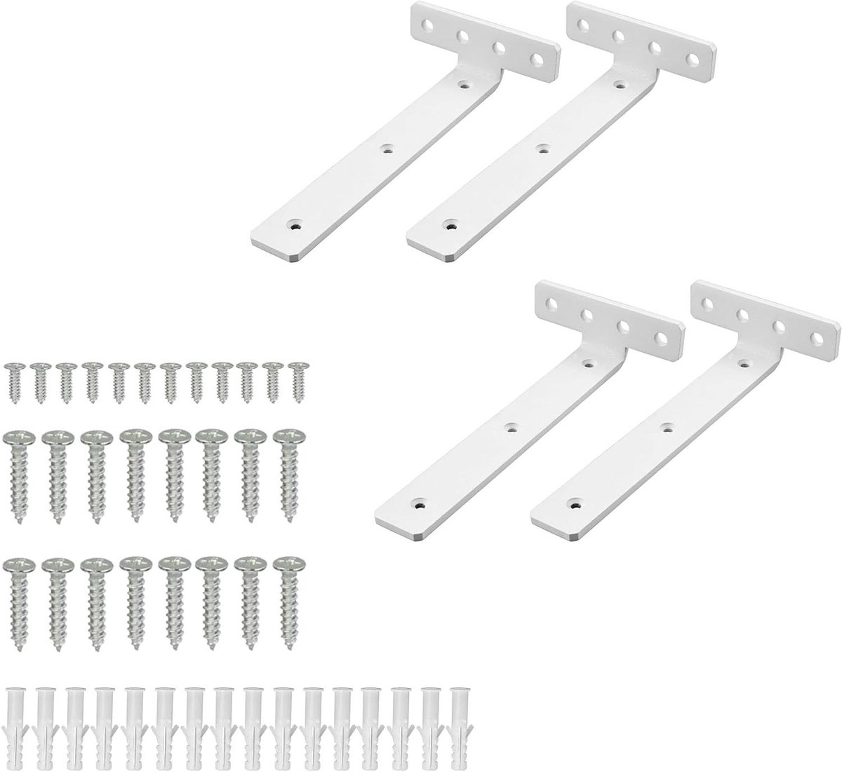 Plankbeugel - Wandsteun - Planken Monteren - Verborgen Ontwerp - 20 cm - Wit