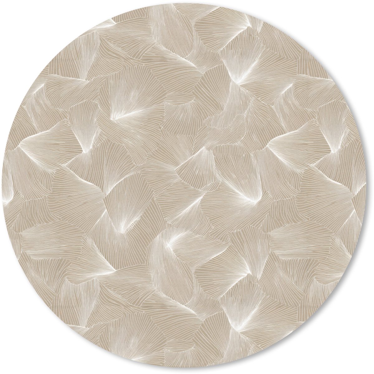 Muismat rond 40x40 cm - Mousepad Organisch - Textuur - Beige - Ronde muismatten