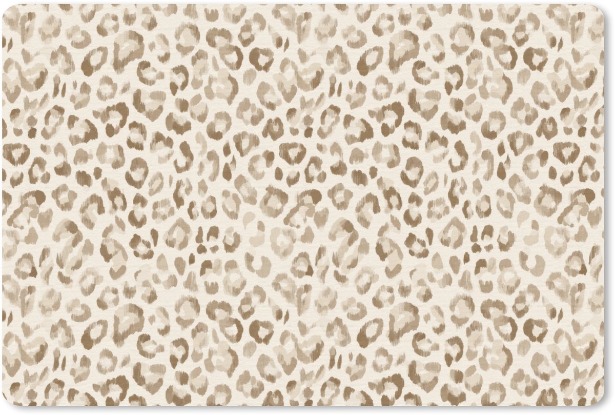 Muismat 13x8 cm - Mousepad Luipaard - Klassiek - Beige - Muismatten