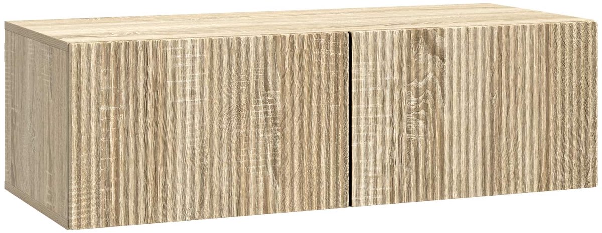 vidaXL - Wandmontage - TV-kast - Sonoma - Eiken - 98 - x - 41 - x - 30 - cm - Bewerkt - ho