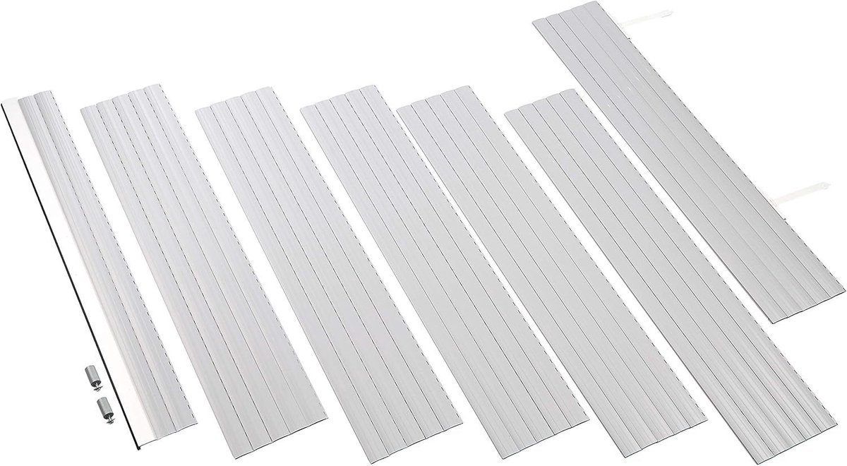 Schellenberg 20089 Rolluikset PVC Mini voor 40 mm stalen buisassen – 100 x 120 cm Grijs, Breedte kan worden ingekort, Incl. Rolluikbeugels, Aluminium eindstrip, Stoppluggen