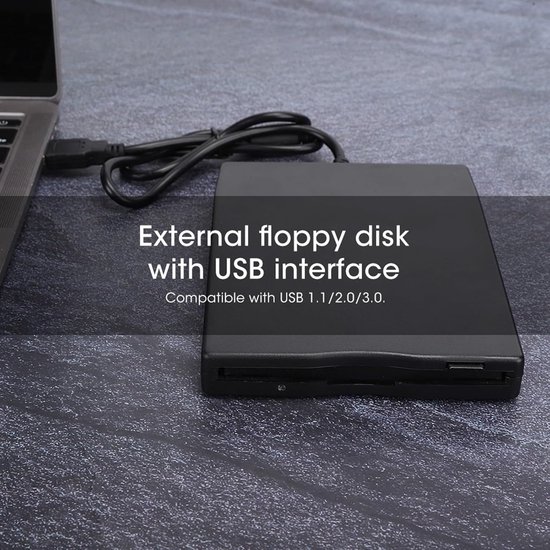Externe Floppy Drive - 3.5 Inch Lezer - Oude Disks Lezen - Plug and Play - 3.5 Inch - Zwart — afbeelding 2