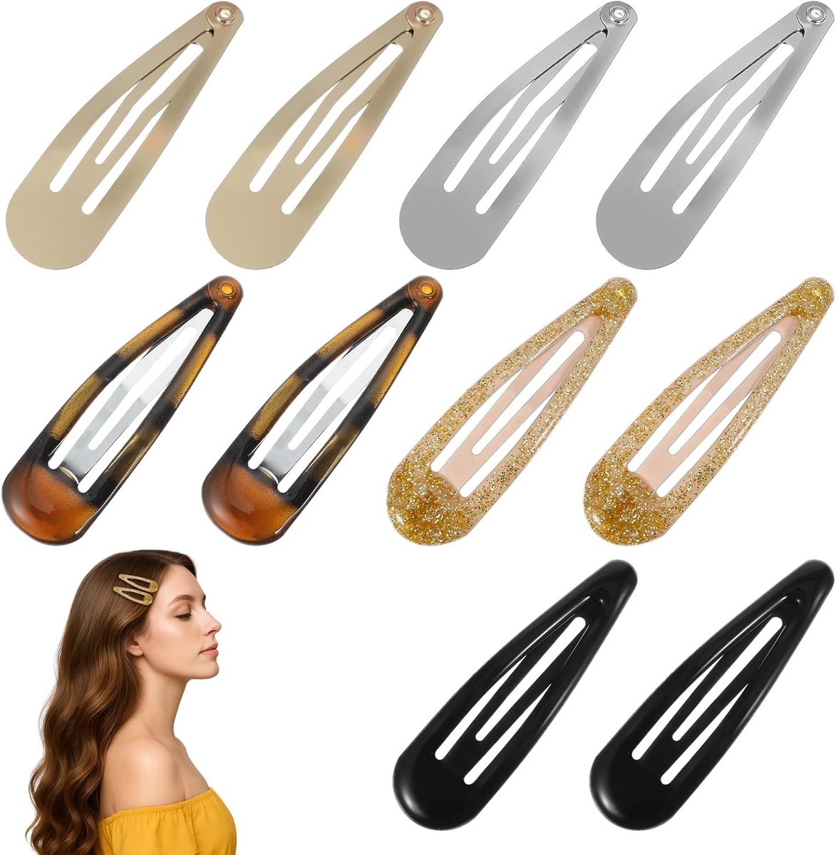 10 Stuks Schildpad Haarclips, Kleine Platte Haarspelden, Antislip Haaraccessoires voor Dun en Dik Haar, Ideaal voor Vrouwen en Meisjes