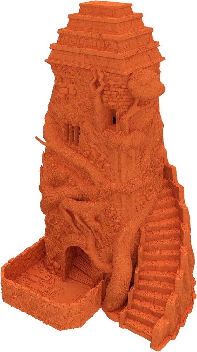 Dobbelsteen Toren - Dobbel Toren - Spelavonden Organiseren - 3D Geprint - 22 cm Hoog - Oranje