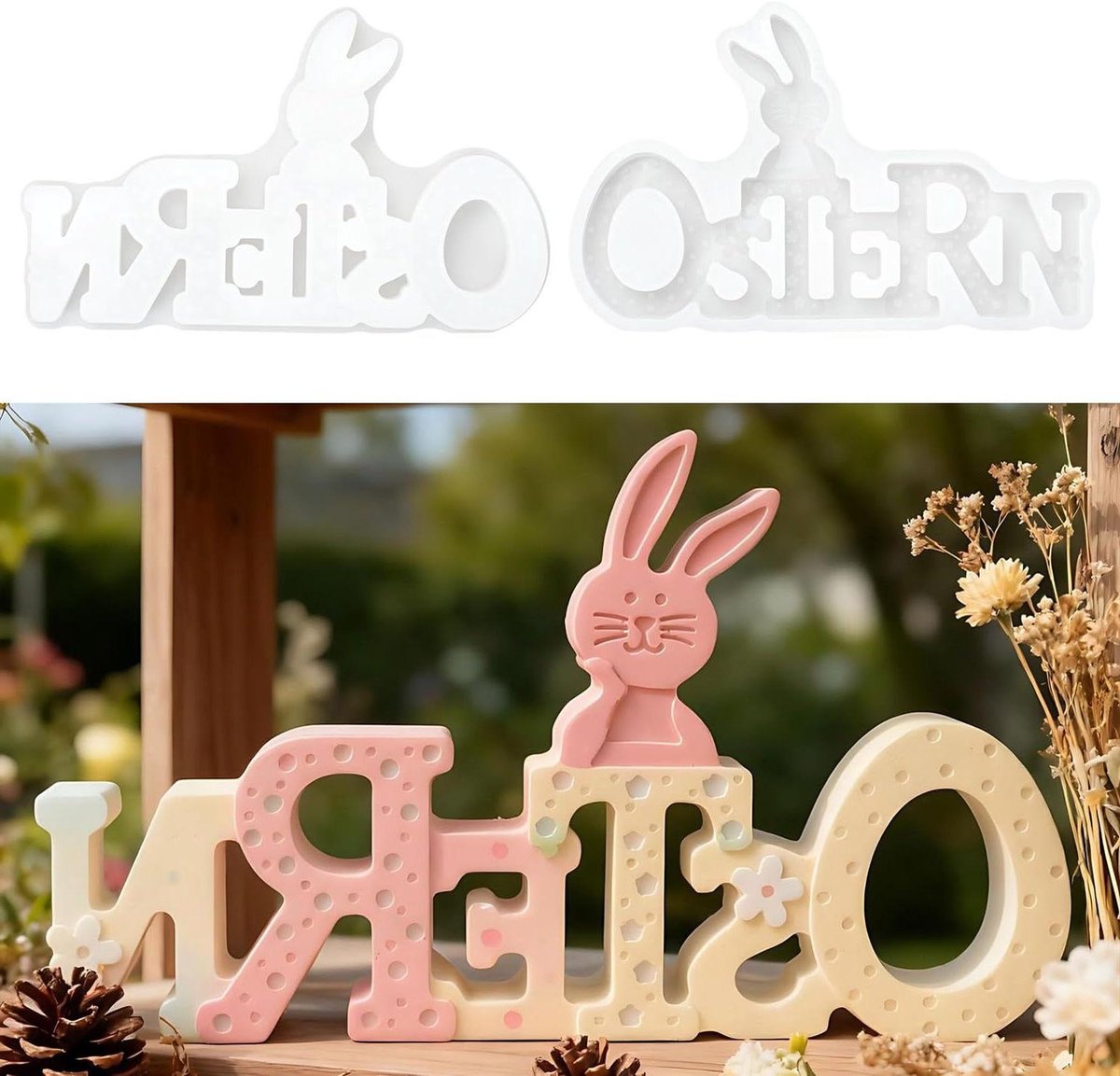 Paashaas Siliconen Mal - Paasvorm Set - Creatief Knutselen - Twee Maten - 10x6.5cm - A