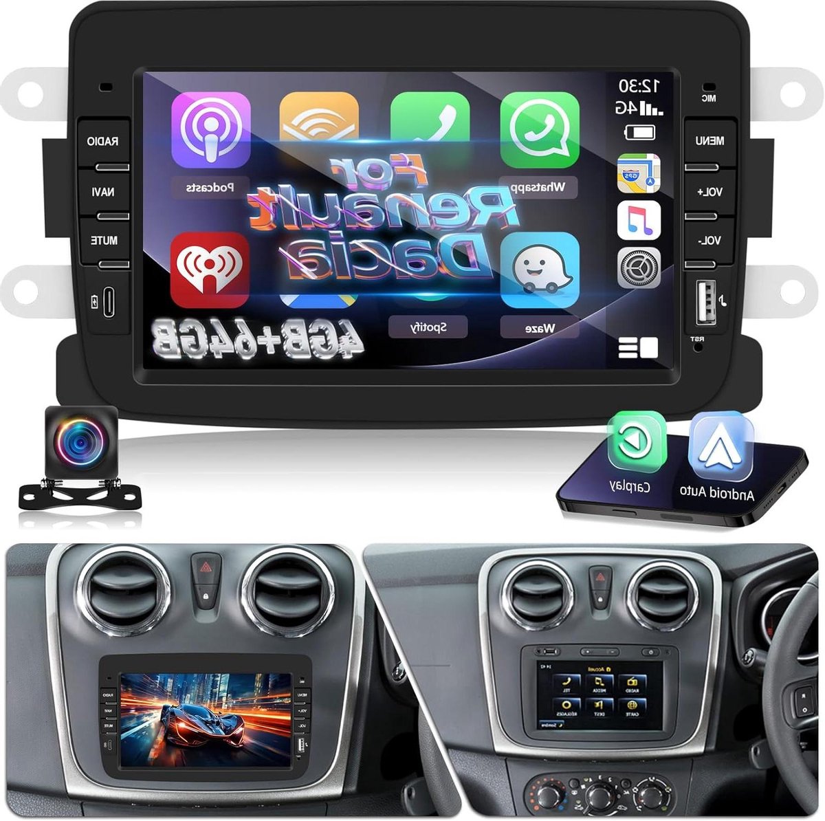 Auto Radio - Multimedia Systeem - Veilige Rit - Draadloze Connectiviteit - 7 Inch Scherm - Zwart