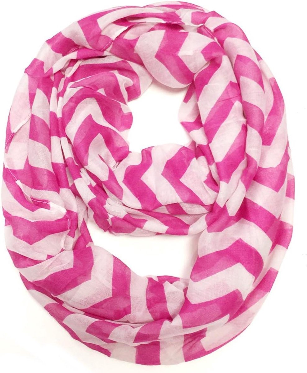 Lichte Sjaal - Dames Sjaal - Outfit Completeren - Chevron Patroon - Groot Formaat - Veelkleurig