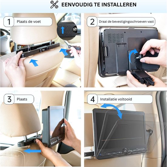 VLSelect® DVD Speler Auto - Draagbare DVD Speler - Portable DVD Speler - 10,5 Inch — afbeelding 2