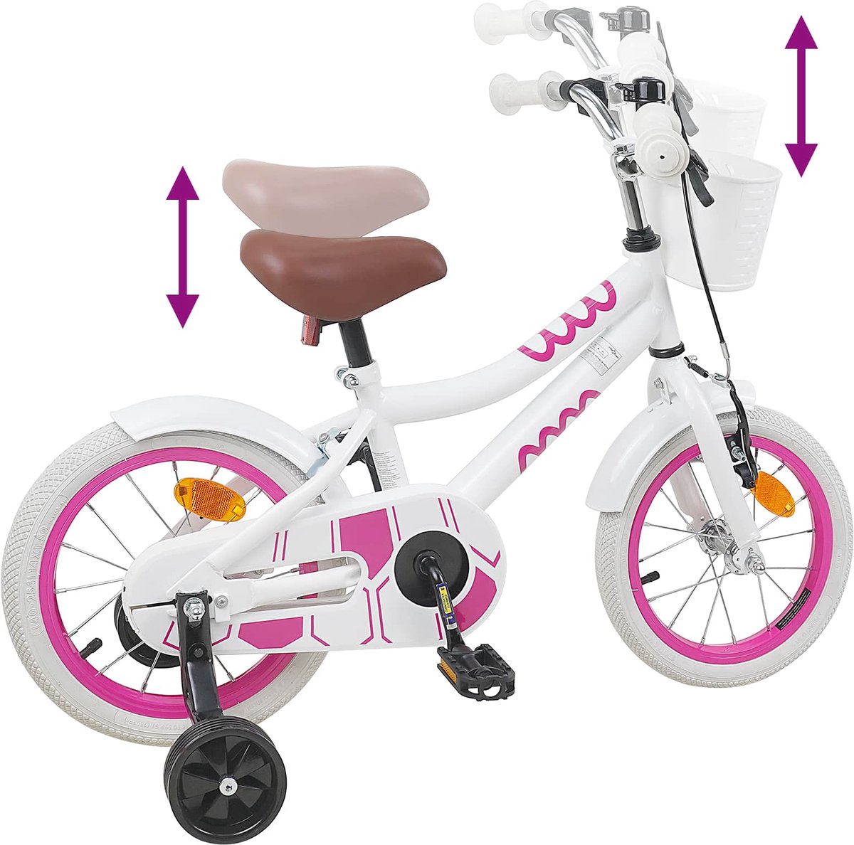 VidaXL Kinderfiets 12 Inch voor 2-4 jaar oud Wit