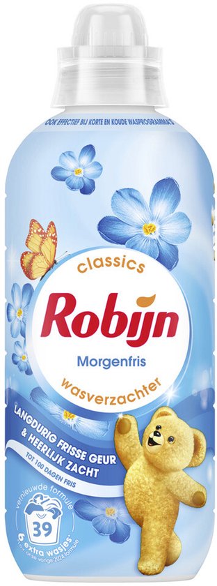 Robijn - Wasverzachter - Morgenfris - 4 flessen -156 wasbeurten - Voordeelverpakking