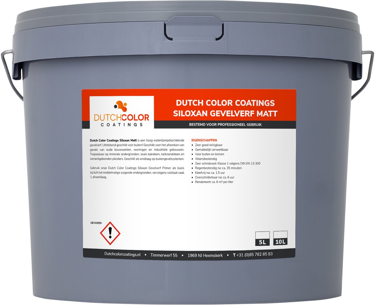 DCC Siloxan Gevelverf Matt - 5L - RAL 9002 | Grijswit