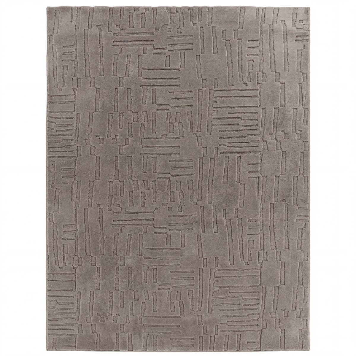 Paco Home Vloerkleed Woonkamer Hoogpolig Scandinavisch Boho Geometrisch Abstract Wasbaar Taupe 120x160 cm
