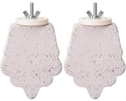 2 stuks zitstokken van mineraalsteen voor vogels, accessoires voor parkieten, speelgoed voor parkieten, kooiaccessoires voor parkieten en valkparkieten