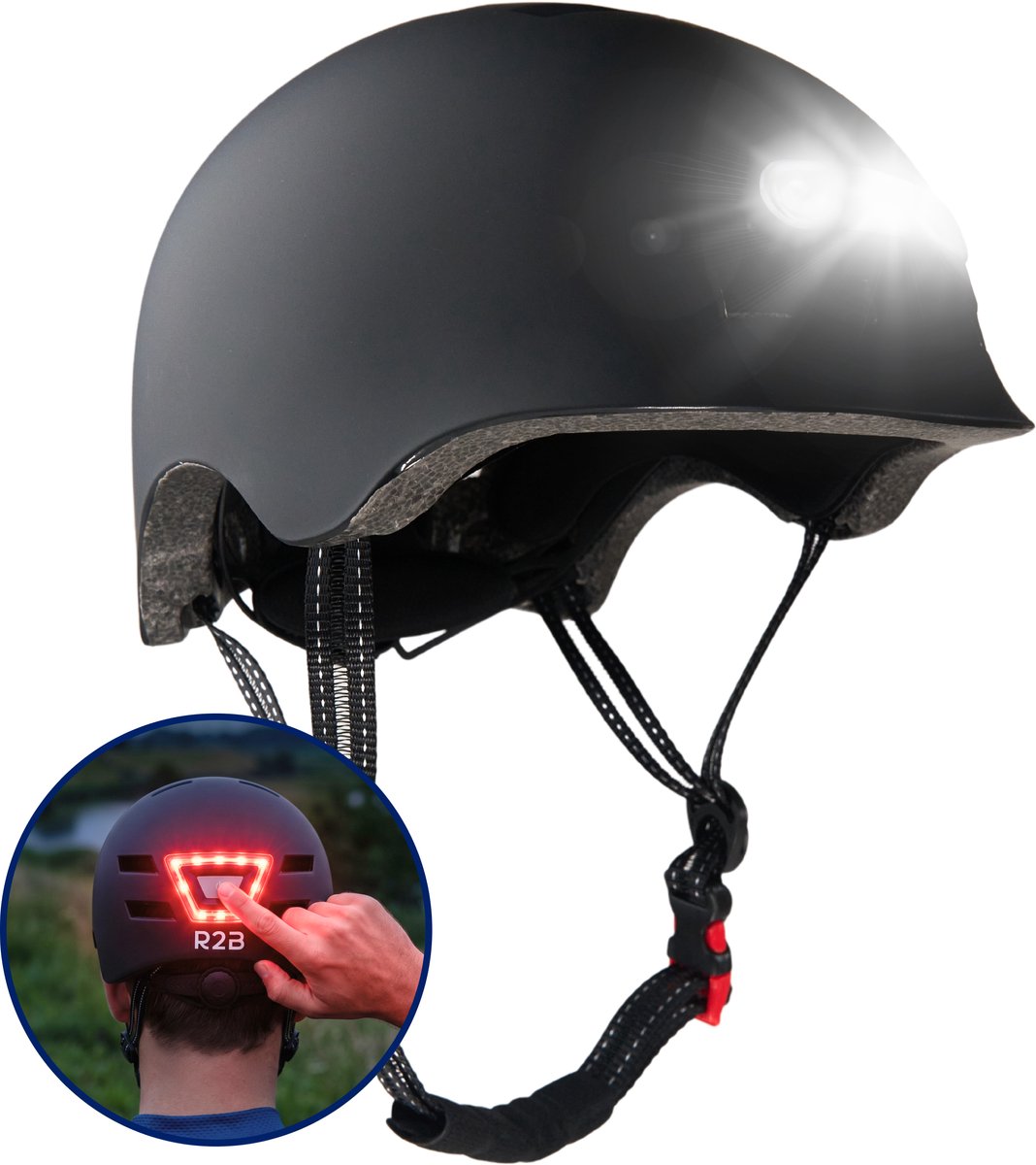 R2B Fietshelm Volwassenen met LED verlichting