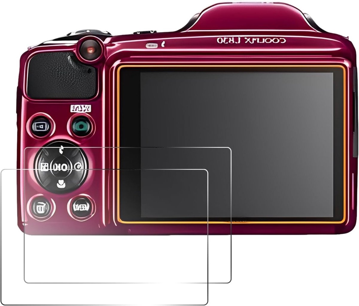 Schermbeschermer voor Nikon L830 camera, 9H hardheid, gehard glas, anti-kras en vingerafdrukbestendig, 2 stuks